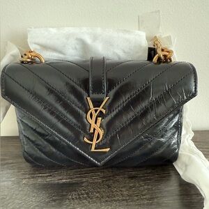 NEW! Yves Saint Laurent Quilted Mini Black Shoulder Bag